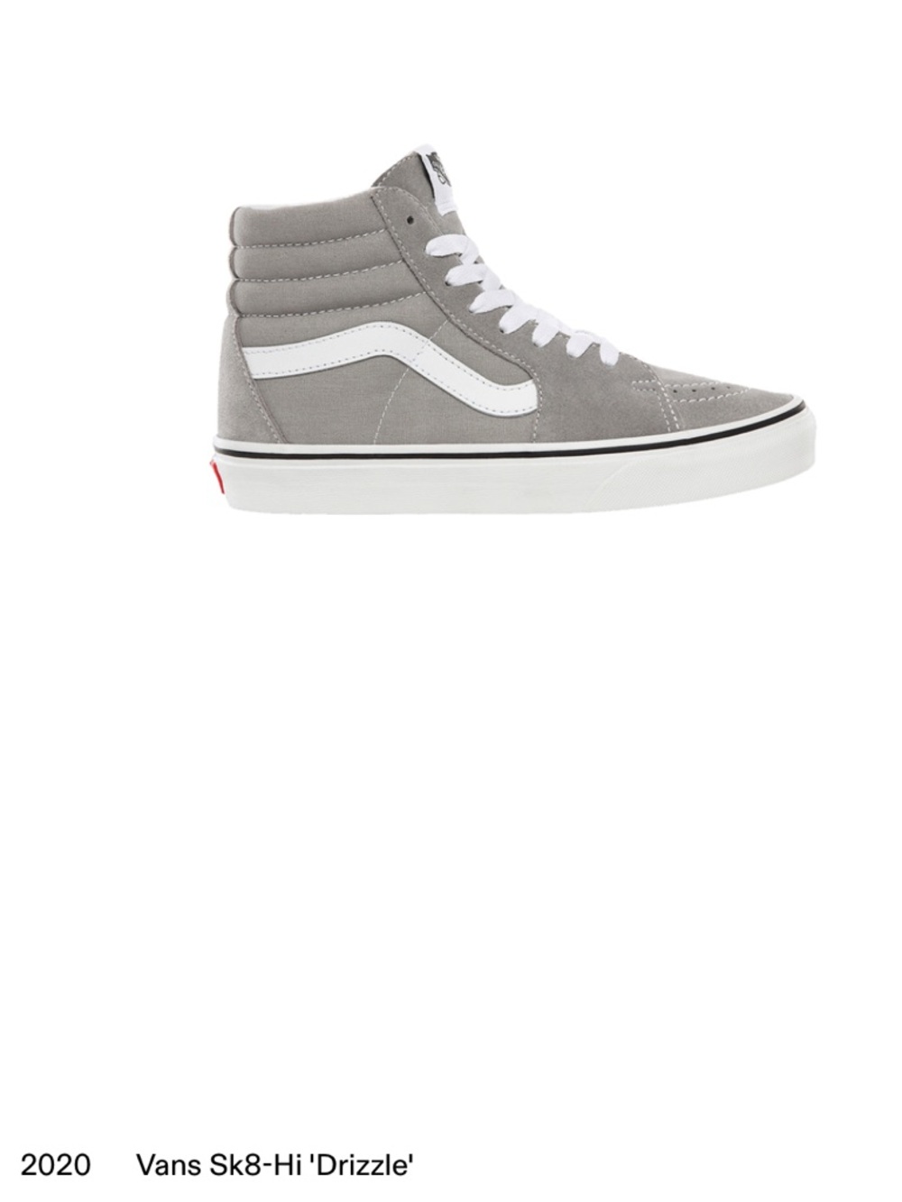 Vans Women’s Sk8-Hi High-Top in light gray suede and white